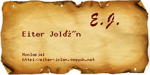 Eiter Jolán névjegykártya