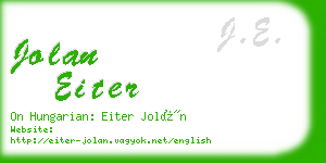jolan eiter business card